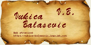 Vukica Balašević vizit kartica